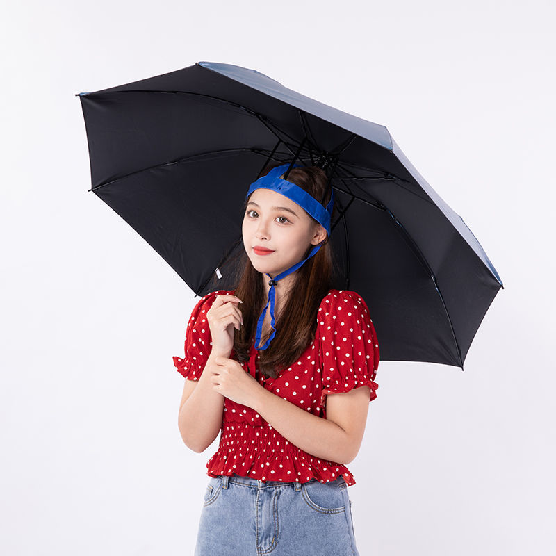 karond新品头戴雨伞伞帽头戴雨伞钓鱼伞采茶伞户外环卫斗笠伞加大三