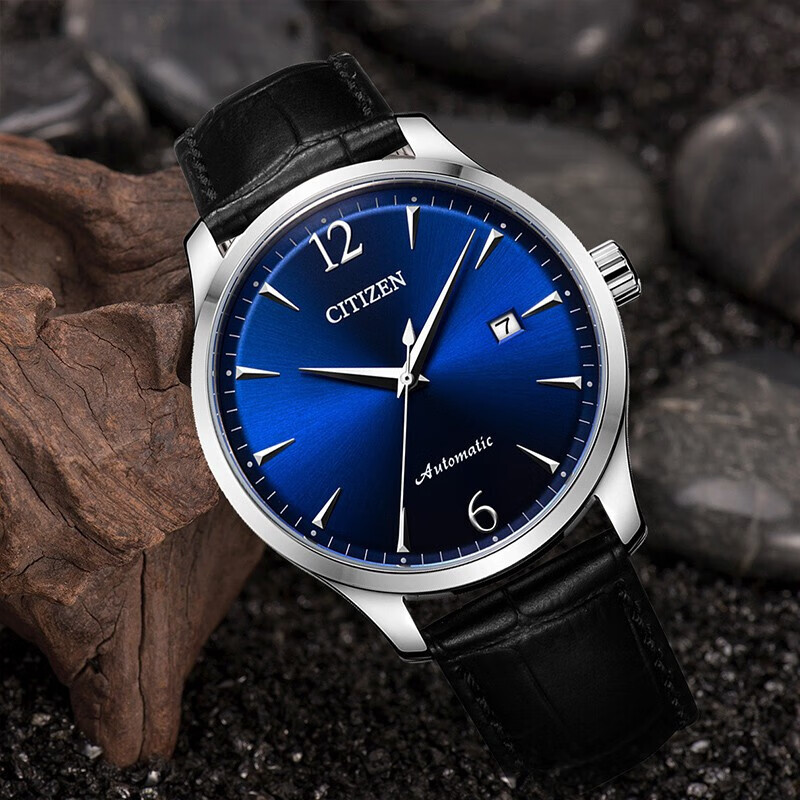 西铁城(citizen)手表新款自动机械表小蓝针经典商务休闲男表 nj0113