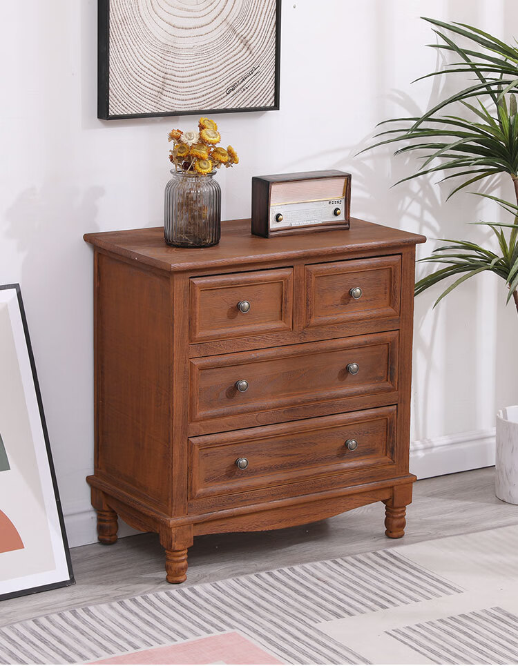 矮柜卧室实木简约斗柜矮柜子全实木储物卧室客厅收纳柜五斗柜大抽屉柜