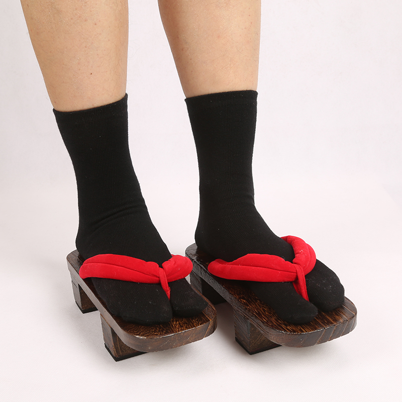 猫人miiow木屐袜二趾袜棉质袜中筒春夏男女日系分脚趾二指袜子黑色5双