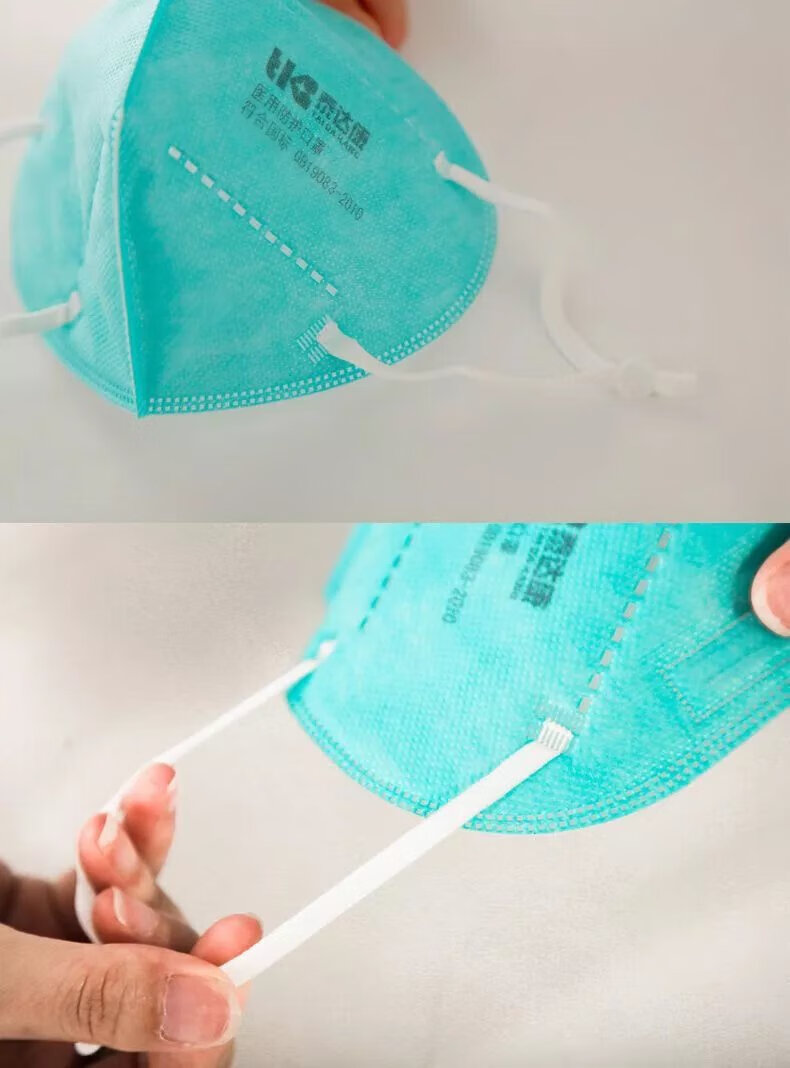 【现货】 泰达康n95医用防护口罩一次性医用绿色立体耳挂独立装头戴式