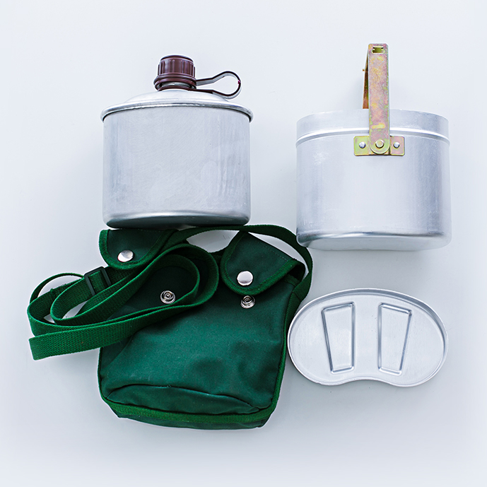 酷否户外78式铝饭盒水壶旅游露营徒步登山野炊锅具老式军迷旅行便携