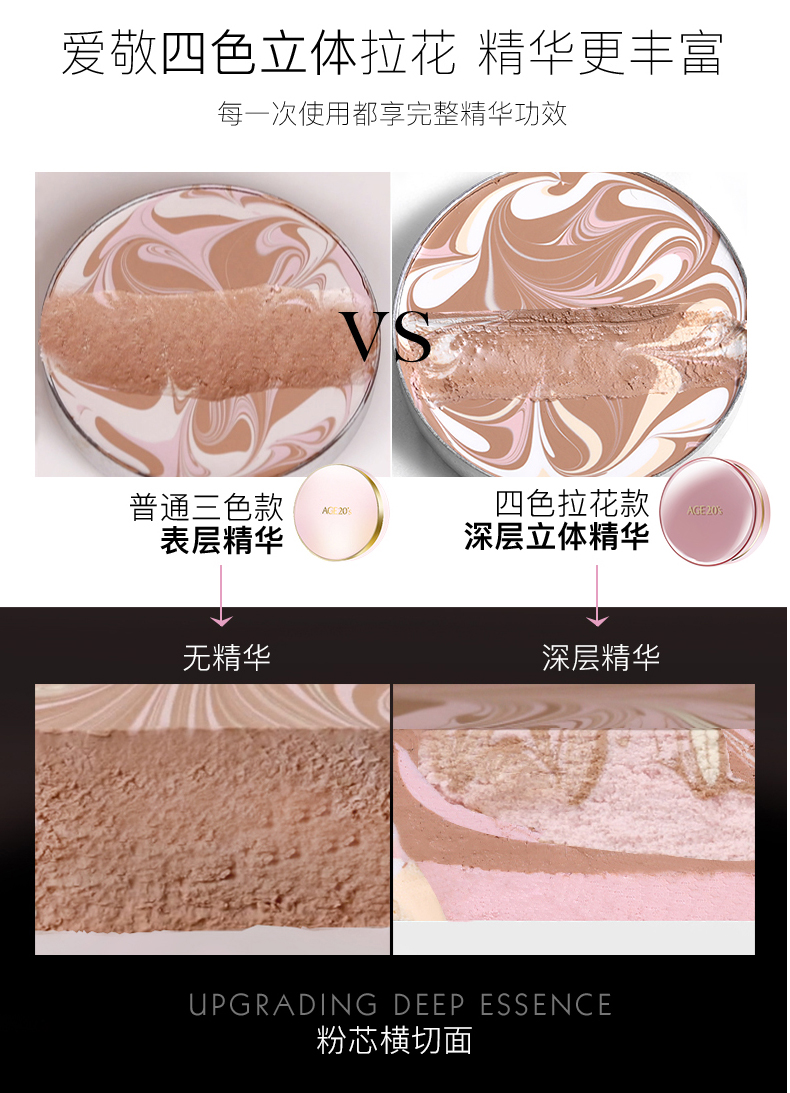 爱敬（Age 20's）气垫BB霜age20s四色拉花黑盒控油保湿遮瑕不脱妆女夏季控油气垫 幸运虎气垫1壳2替换