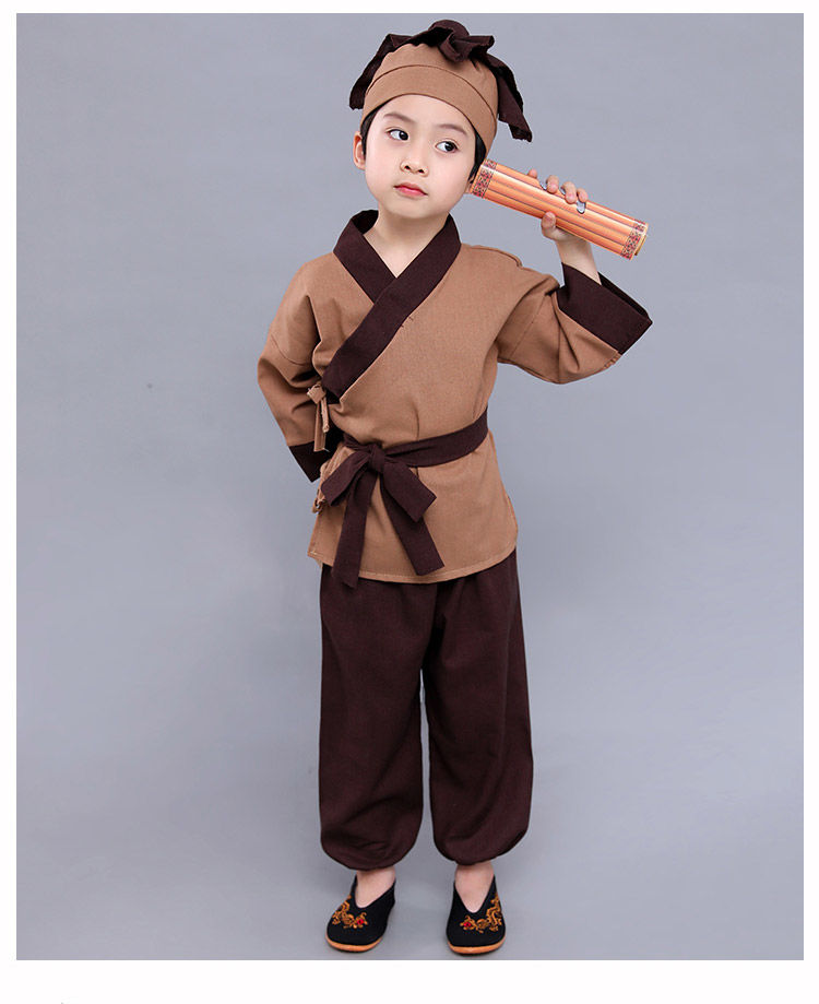 诗迪仕高端小书童汉服男女小和尚舞台表演服儿童古装书童汉服春秋中大