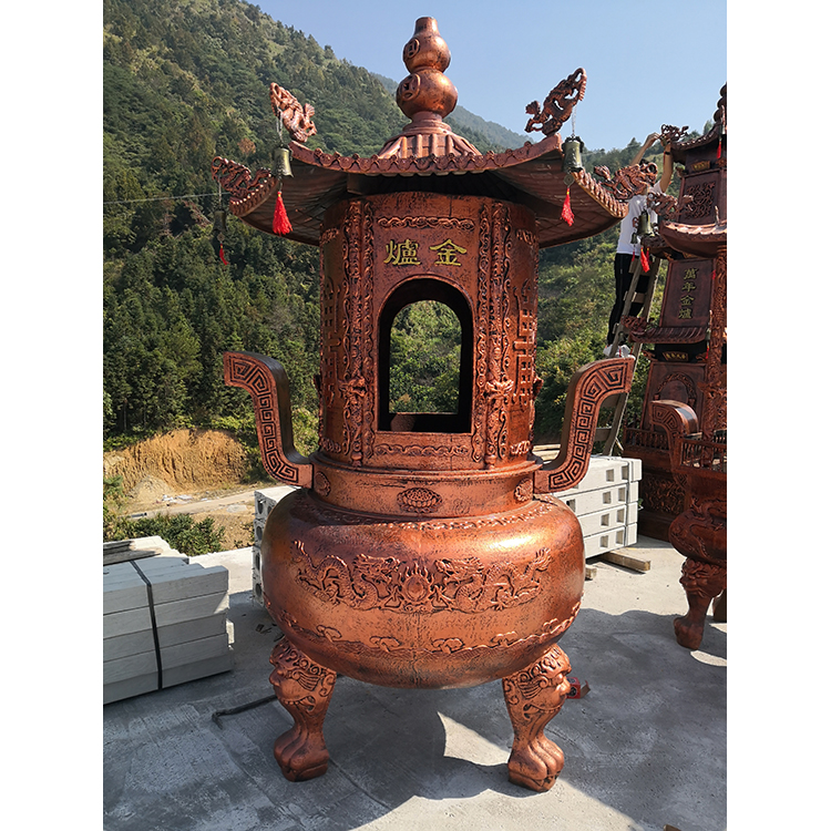 铸铁焚经炉 户外铸铁大香炉寺庙坟前复古化宝炉大型焚经炉圆形定做