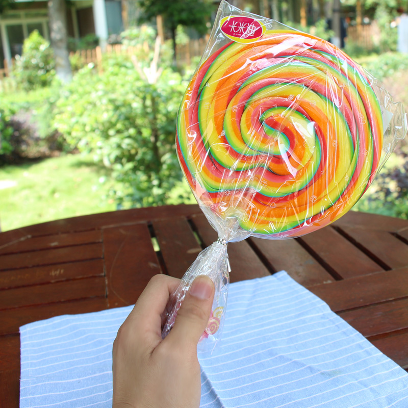 超大棒棒糖200克七彩波板糖彩虹棒棒糖生日礼物儿童活动喜糖批发德芙