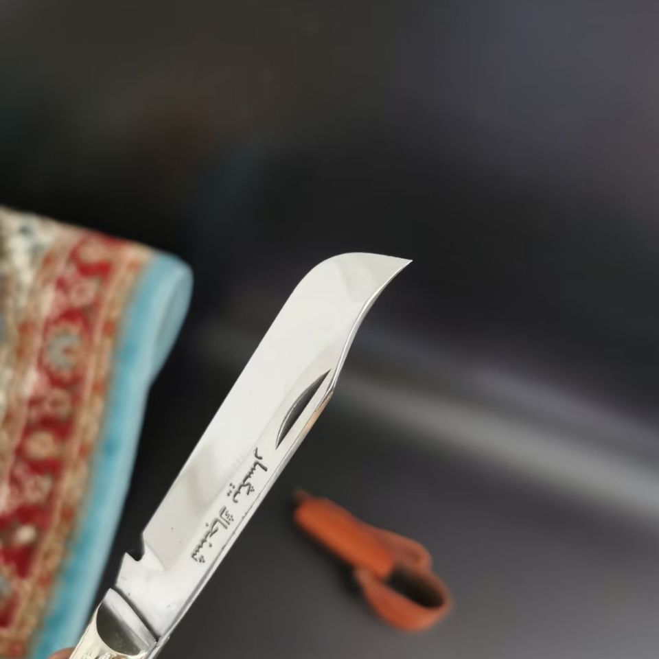 万代英吉沙手工小刀 英吉手工沙折叠水果小刀轴承钢吃肉刀方便携带