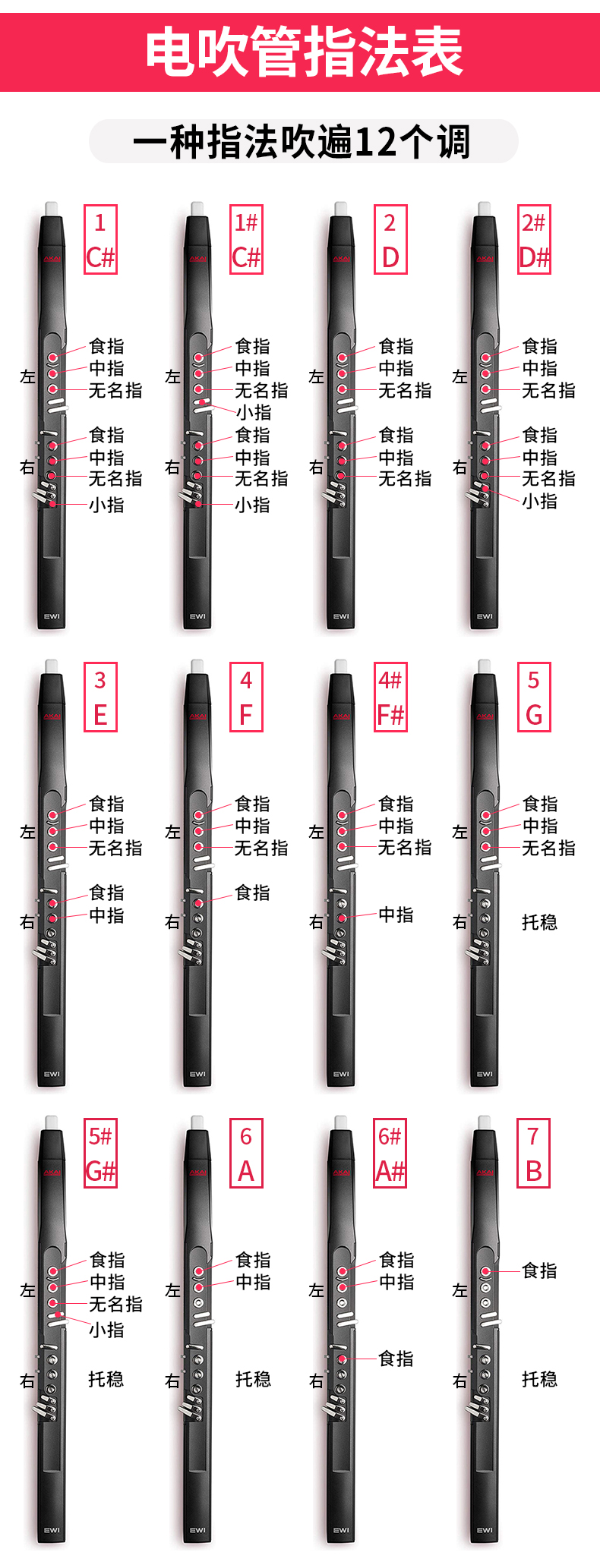 akai雅家 ewi5000电吹管乐器solo初学者萨克斯电子4000管乐器定制款