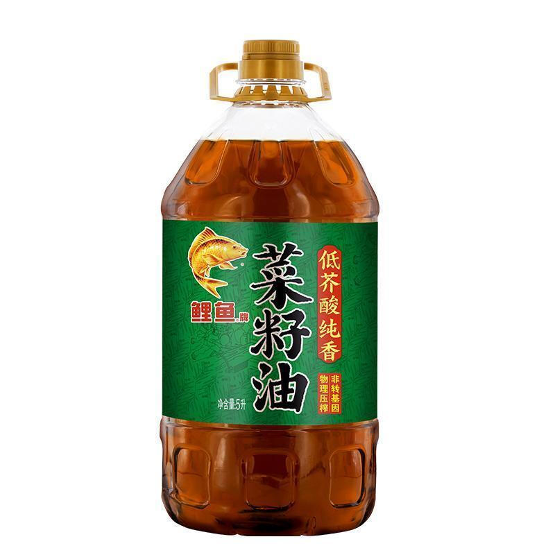 鲤鱼牌菜籽油鲤鱼牌纯香菜籽油5l桶家用健康营养炒菜油川香风味