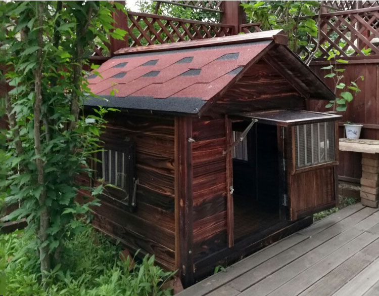 实木狗屋户外防雨室外宠物狗窝四季通用狗房子型大型犬舍木质狗笼 4xl