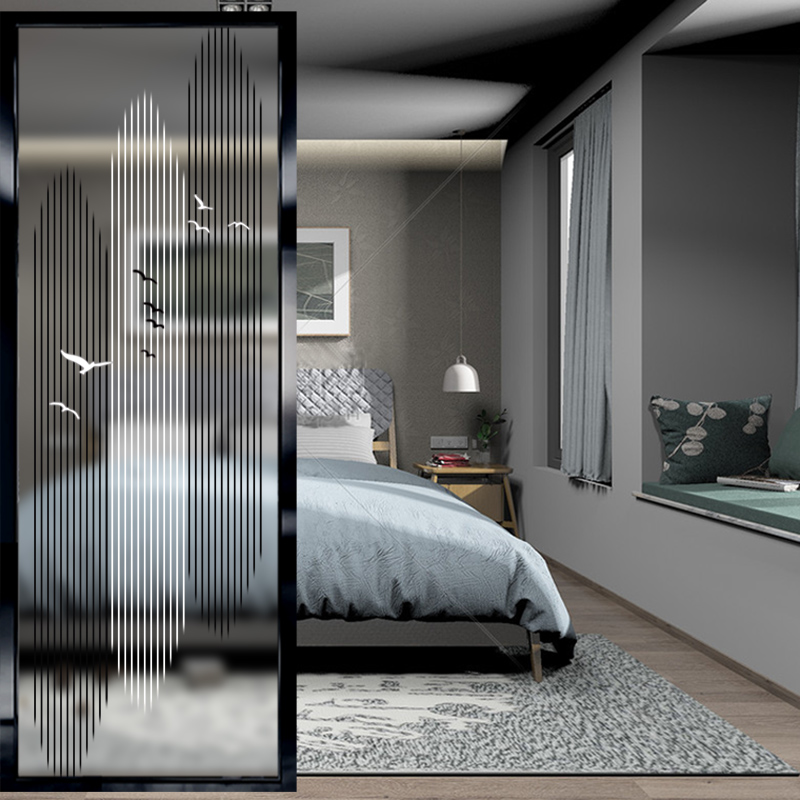 现代轻奢简易屏风隔断客厅玻璃屏风隔断装饰北欧简约进门玄关卧室遮挡