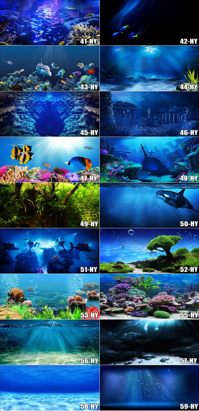 鱼缸背景贴纸3d高清画鱼缸背景纸3d立体高清图画壁纸水族箱贴纸壁画