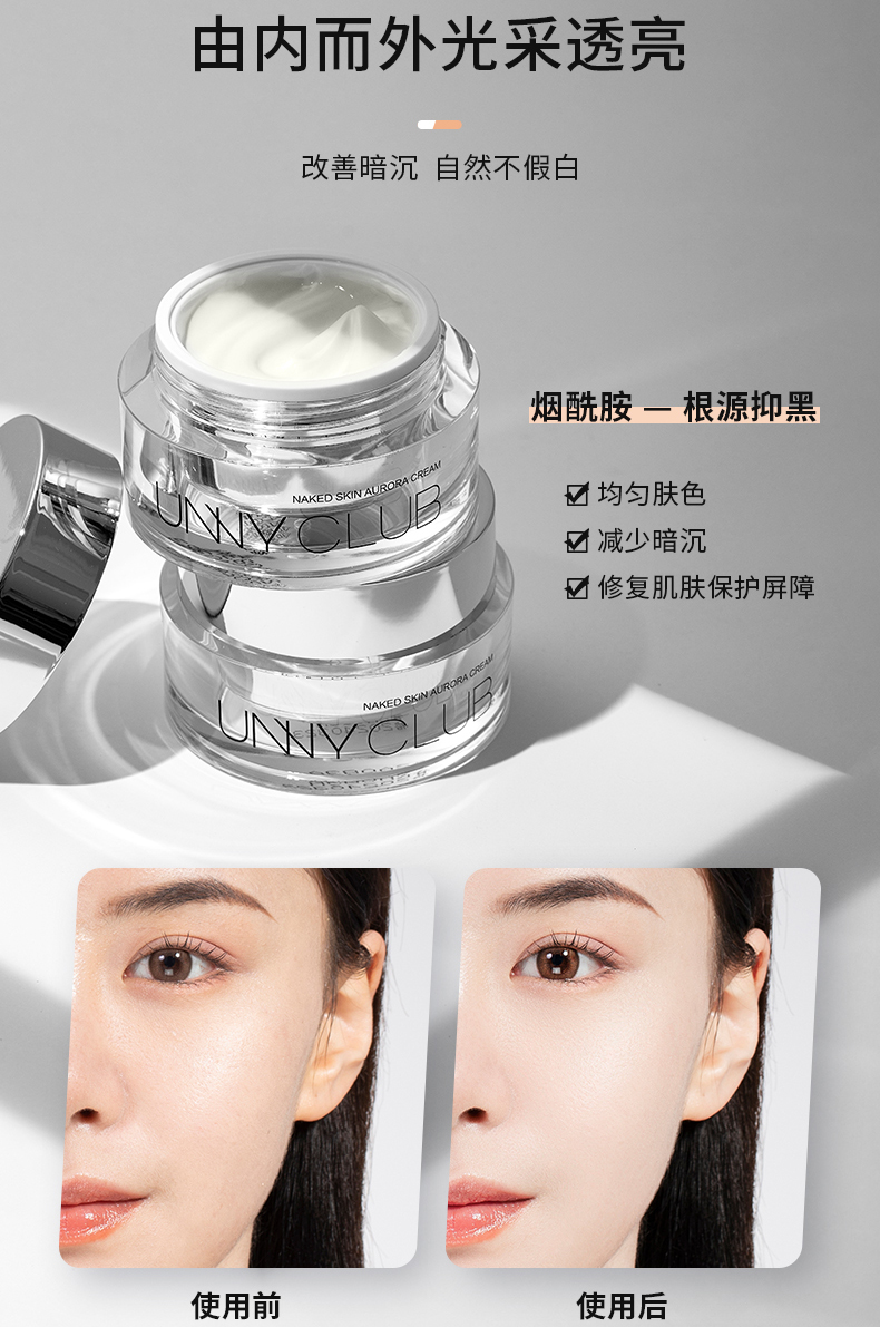 韩国悠宜unny素颜霜懒人面霜女保湿遮瑕隔离提亮持久控油自然裸妆全身