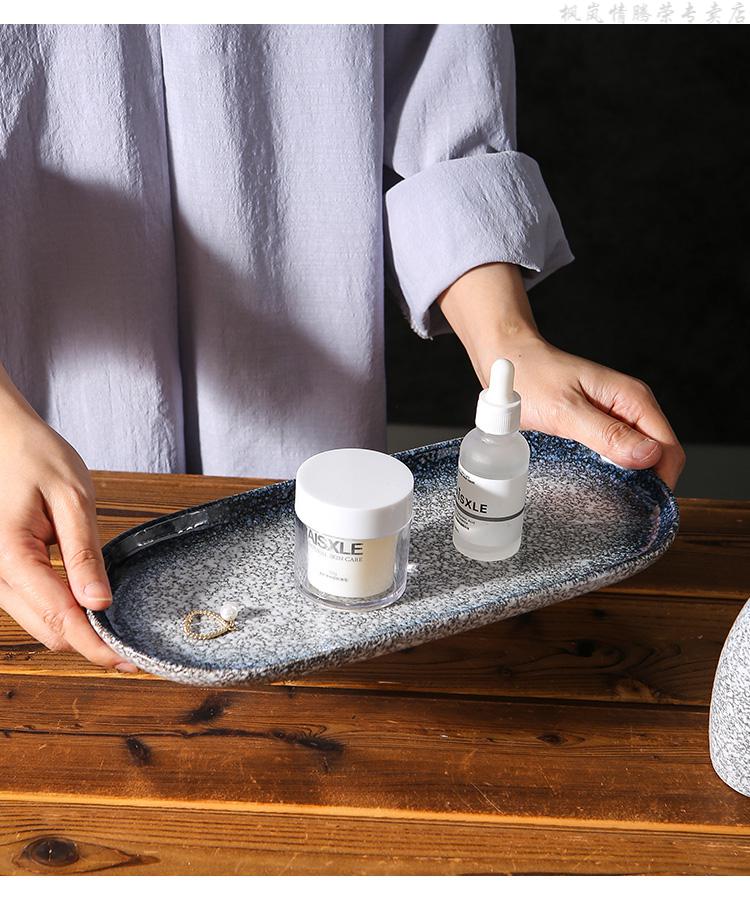 毛巾碟毛巾托盘日式酒店洗手台毛巾碟椭圆托盘香薰卫生间浴室轻奢ins