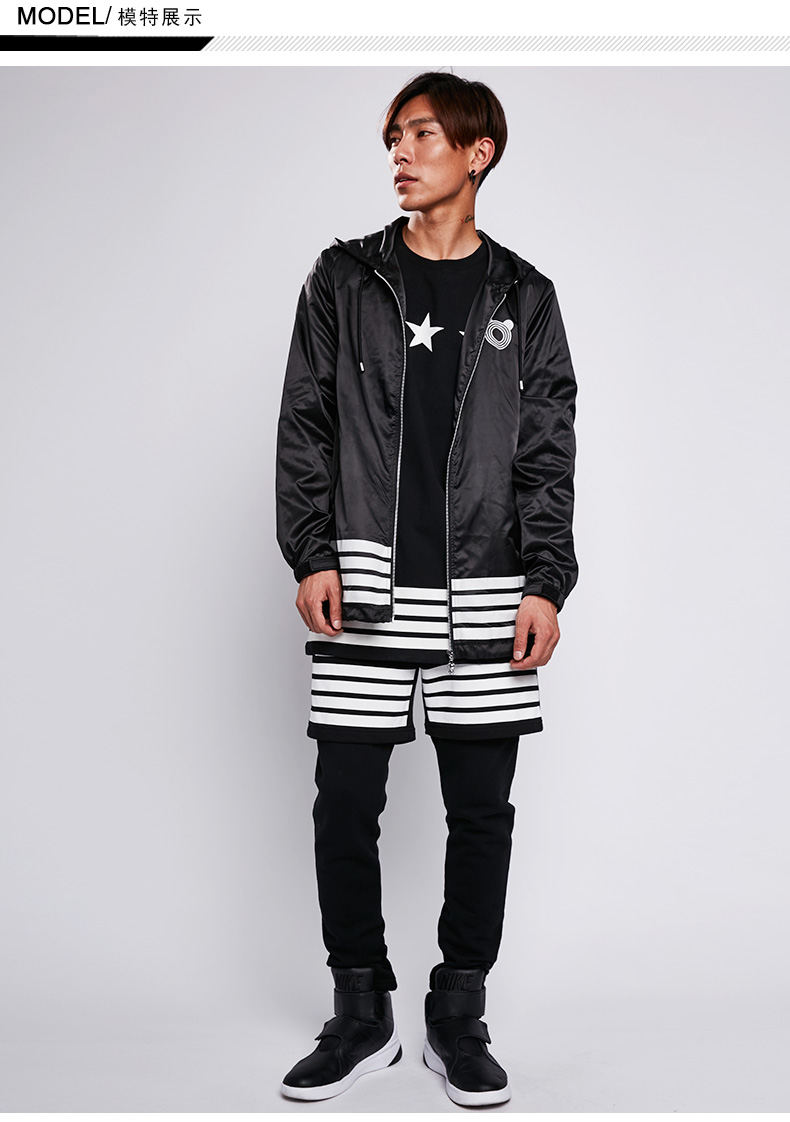 hipanda你好熊猫 外套男款夹克跑道熊头横条夹克设计潮牌街头潮牌