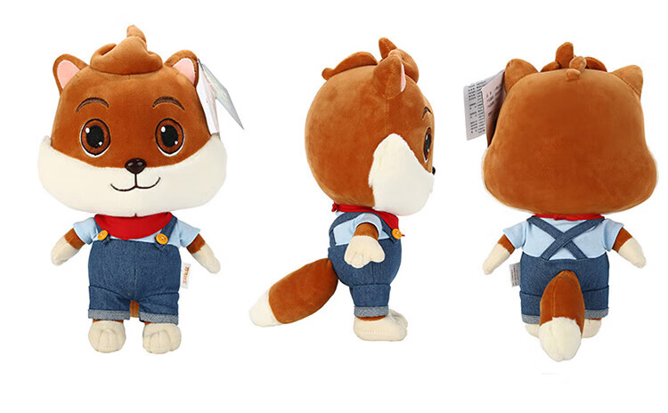 三只松鼠玩偶三只松鼠玩偶儿童布娃娃可爱毛绒公仔挎包玩具零钱包发卡