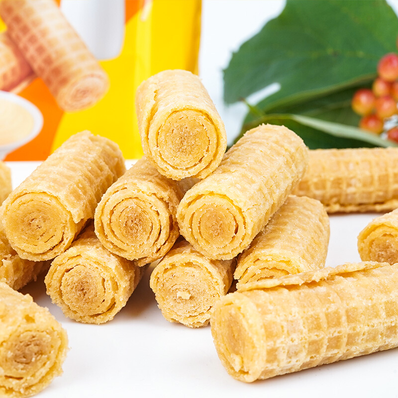 黄卷炼乳蜂蜜奶酪威化蛋卷香酥可口休闲零食160g160g盒