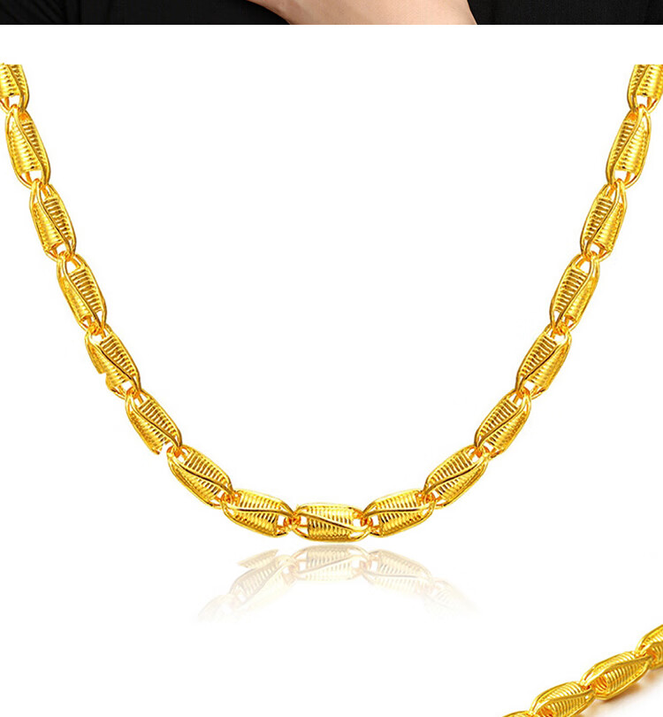 黄金项链素链按克足金9999麦穗加粗男士大克数金链金项链吊坠佩链藏大