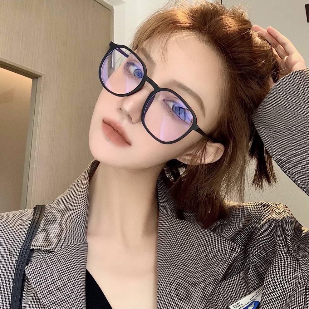 黑框大框近视眼镜女有度数可配素颜神器透明眼镜框网红款大脸显瘦磨砂