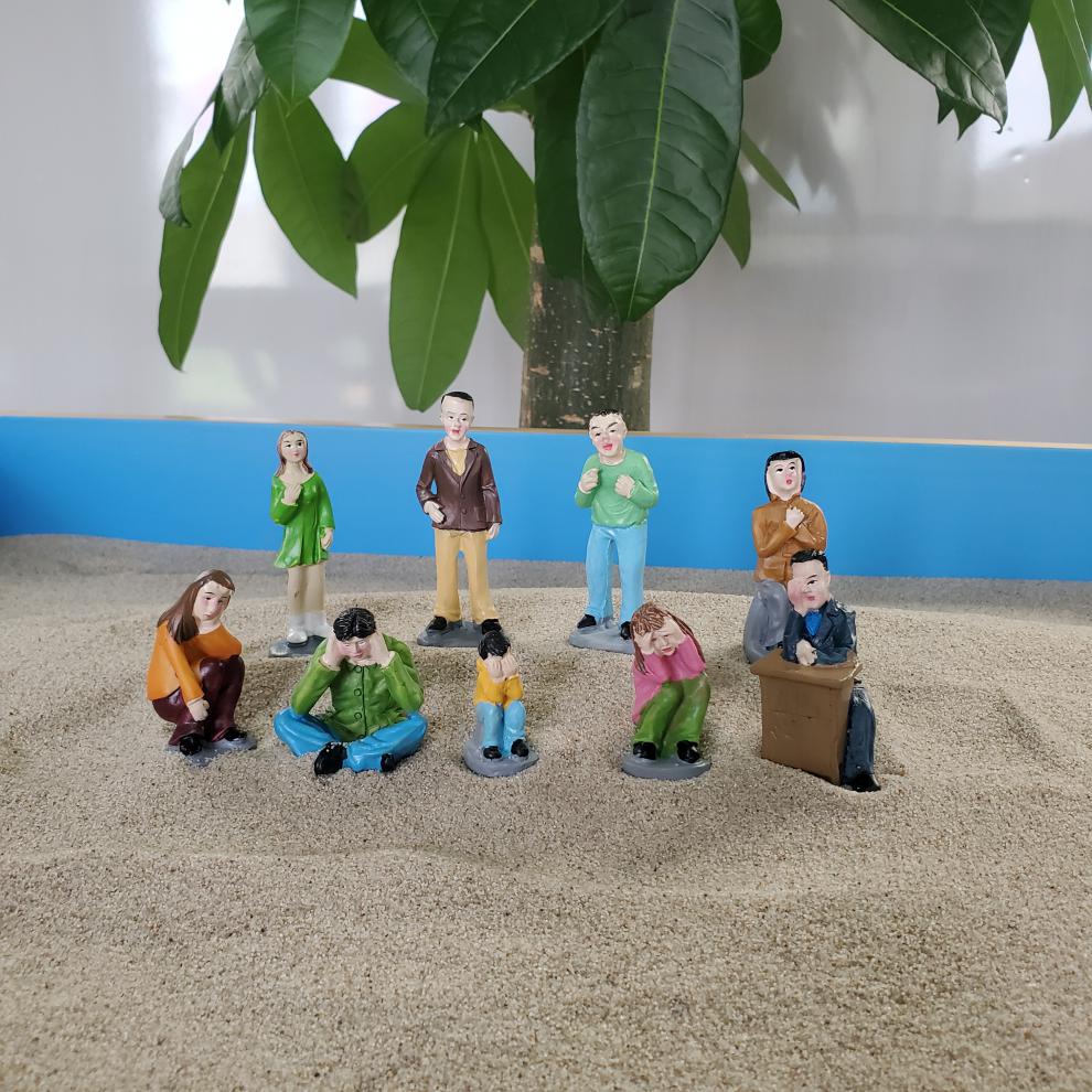 心理沙盘模型心理沙盘沙具家庭关系类人物模型摆件家庭和谐矛盾冲突
