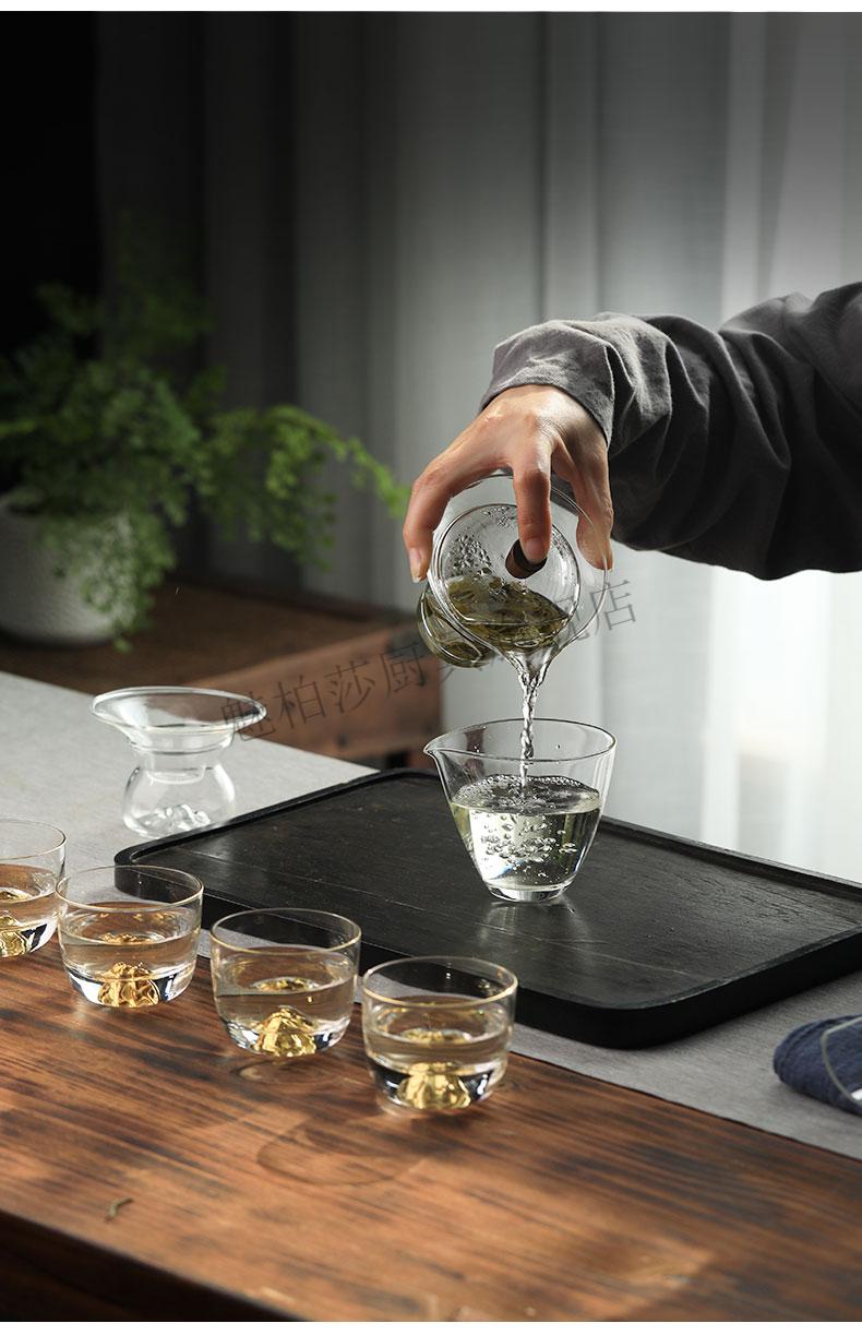 创意防烫过滤泡茶碗日式功夫茶盖碗绿茶透明泡茶碗加厚耐热盖杯玻璃