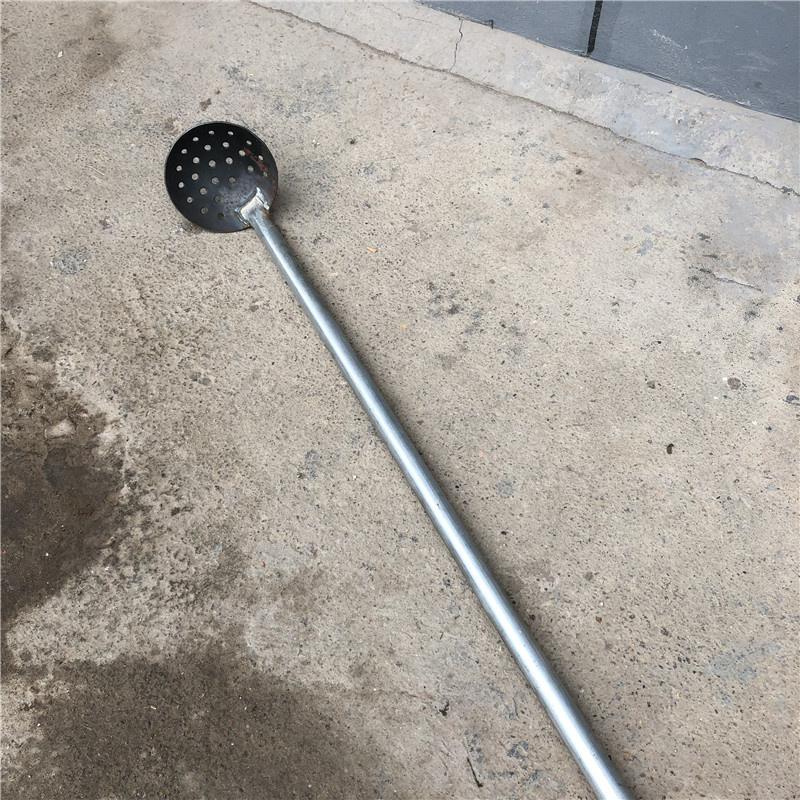 钢板铁勺漏勺大捞勺子长手柄铁瓢 清理下水道淤泥挖土加固 28厘米铁勺