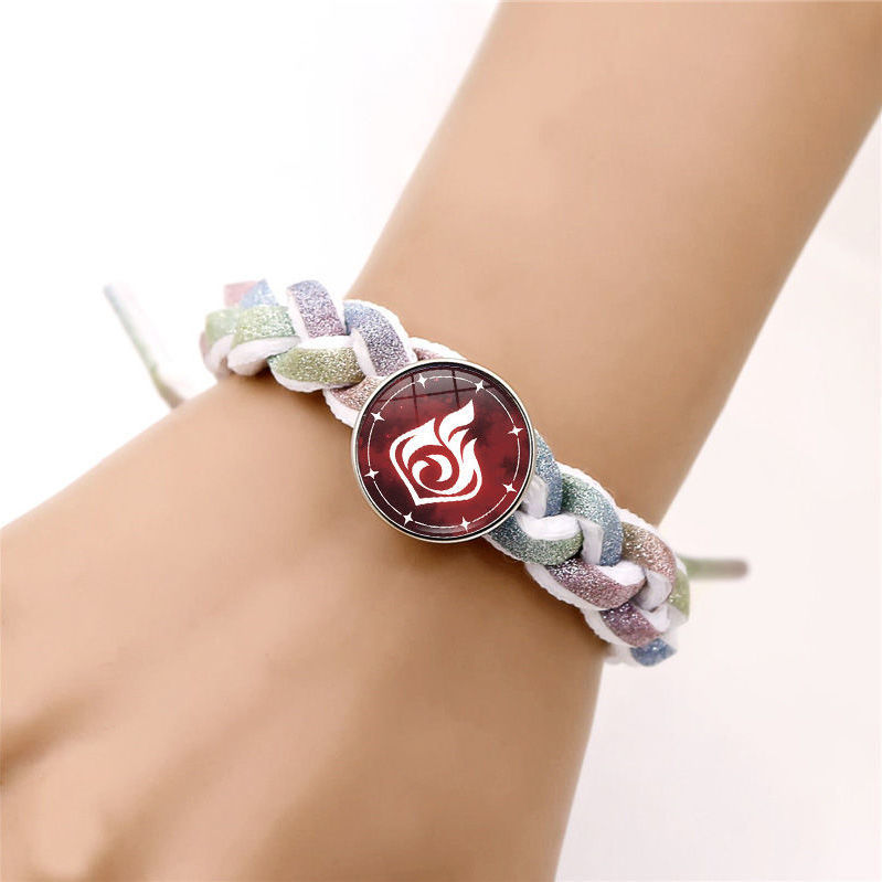 潮流个性全息反光编织手绳神之眼发光手环女夜光白色神之眼冰普通款的