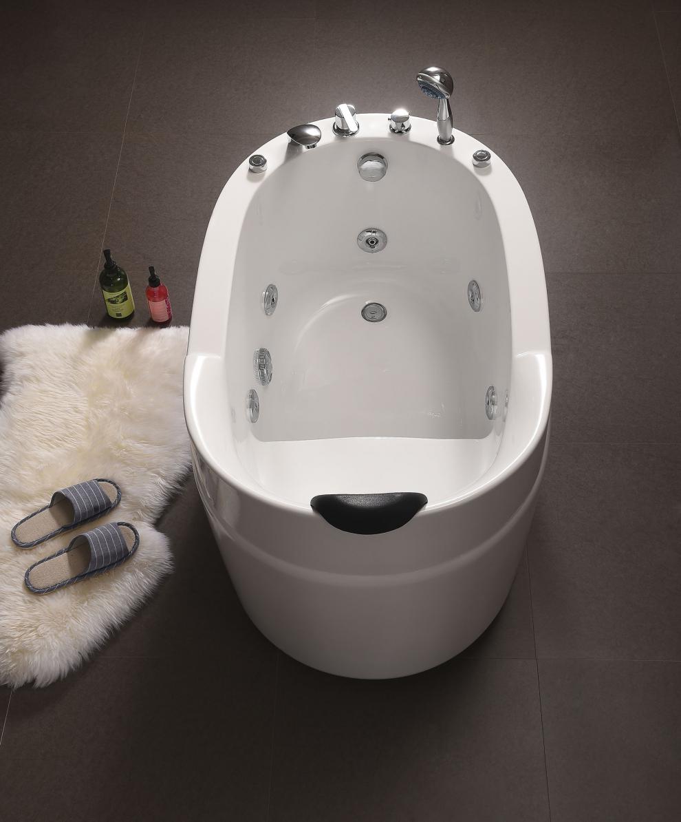 小型浴缸日式深泡浴缸 浴缸亚克力小户型家用日式深泡坐式冲浪按摩