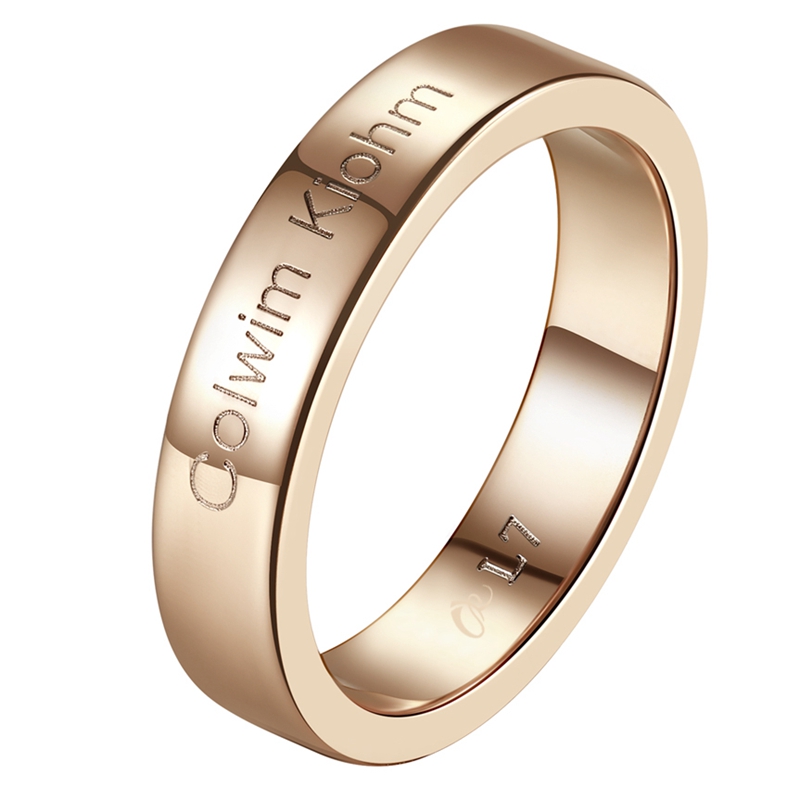 ck官方 戒指素圈小众情侣对戒 玫瑰金男生银色女款指环 礼物七夕情人