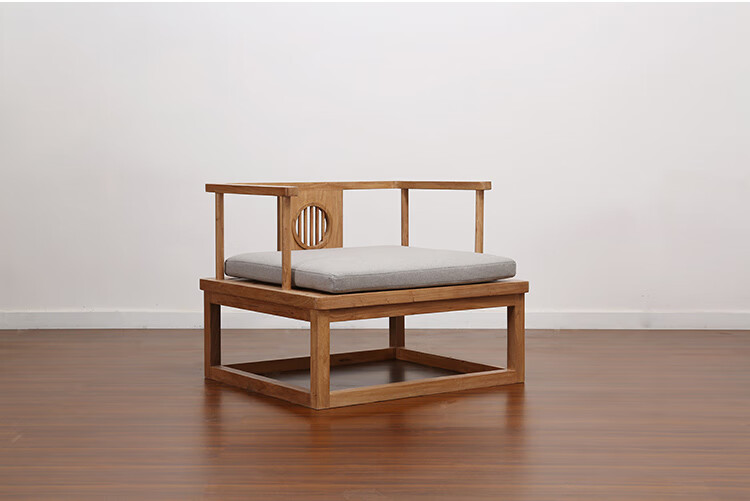 打坐椅小凳子矮凳高坐椅餐边柜现代简约新中式老榆木禅椅打坐椅子主人