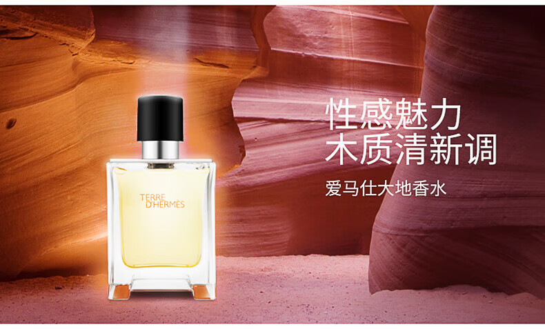 爱马仕（HERMES） 大地香水木质淡香水持久清新EDT 男士香水送男朋友生日礼物 大地男士香水套装EDT50ml*2