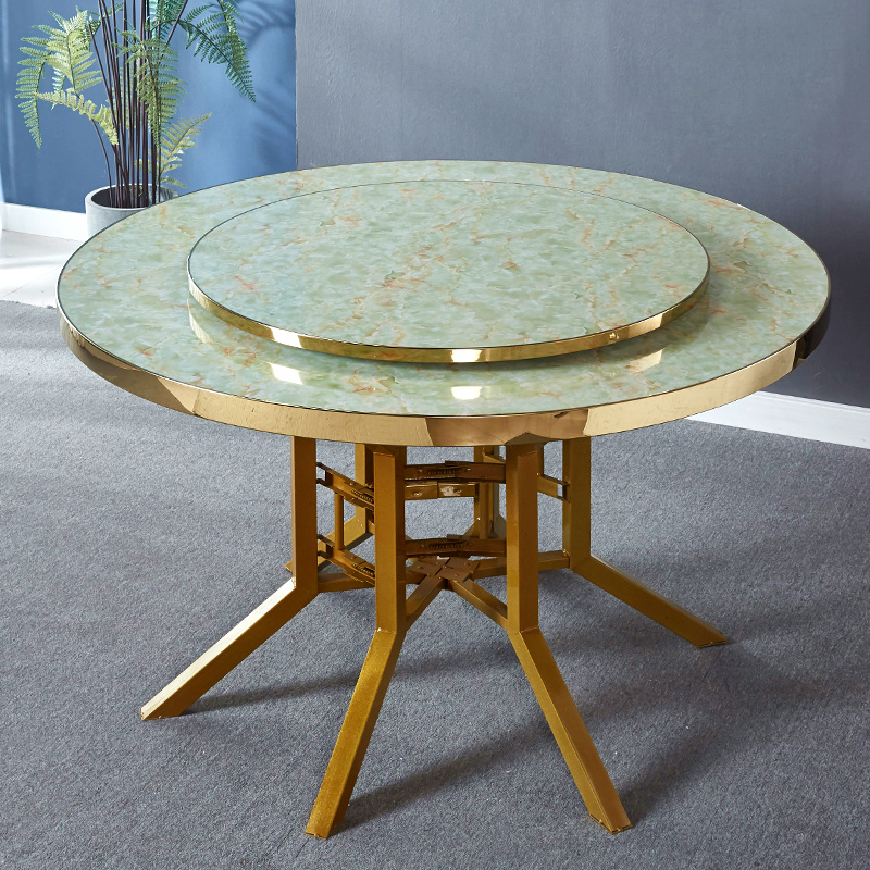 折叠圆桌10人餐桌圆桌轻奢大理石大圆桌子火锅家用餐桌椅组合圆形折叠