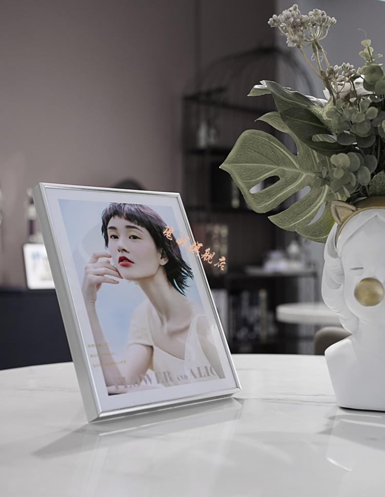 相框摆台照片定制亚克力水晶金属轻奢结婚照全家福儿童创意10寸桌