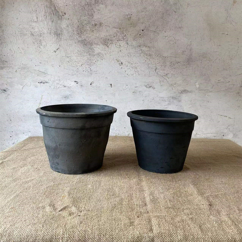 瓦盆黑陶老式泥瓦盆纯手工高花盆土陶透气耐用花卉泥盆粗陶君子兰盆