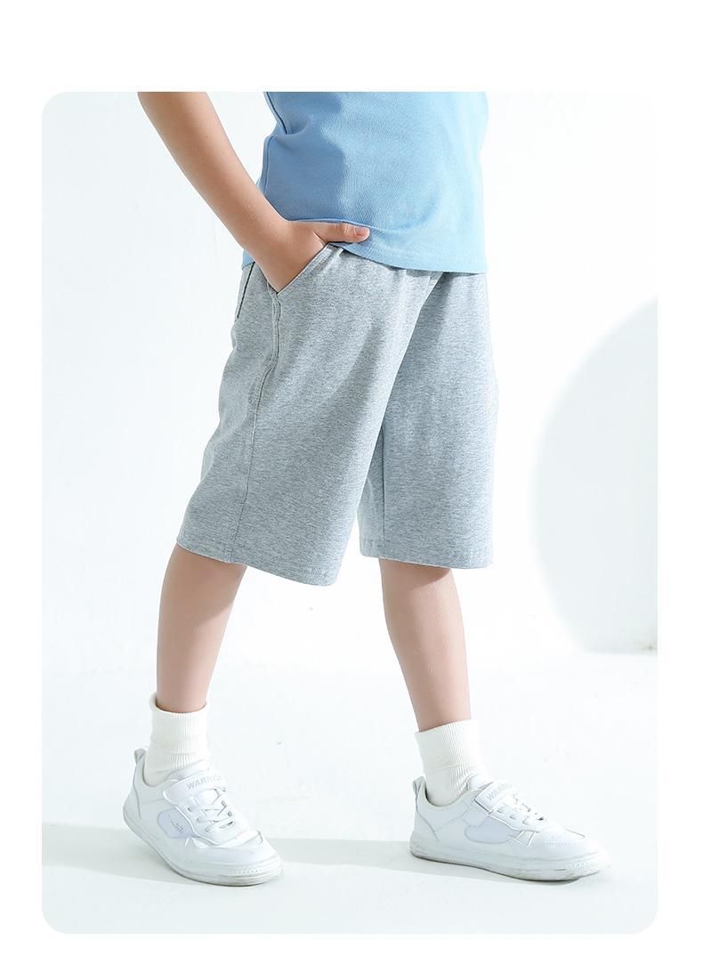 绅威狐 儿童深蓝色校服短裤男童灰色裤子小学生藏青色五分运动裤夏季