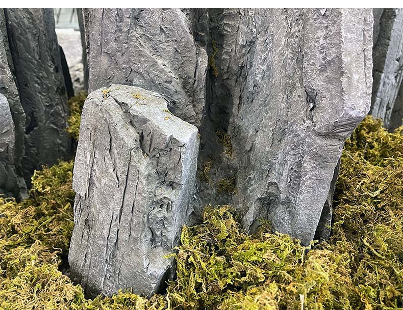 仿真造景石成品火山石户外假山石庭院微景观盆景摆件假斧劈石 仿真