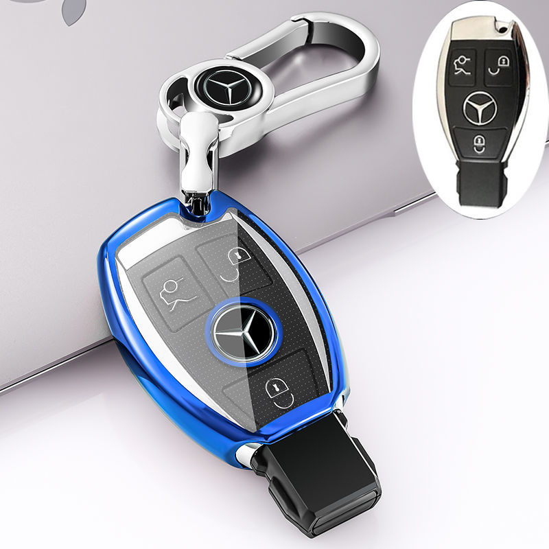 奔驰钥匙套e级c级a级a200glcc260c200lgla威霆钥匙包壳扣铂金银单壳