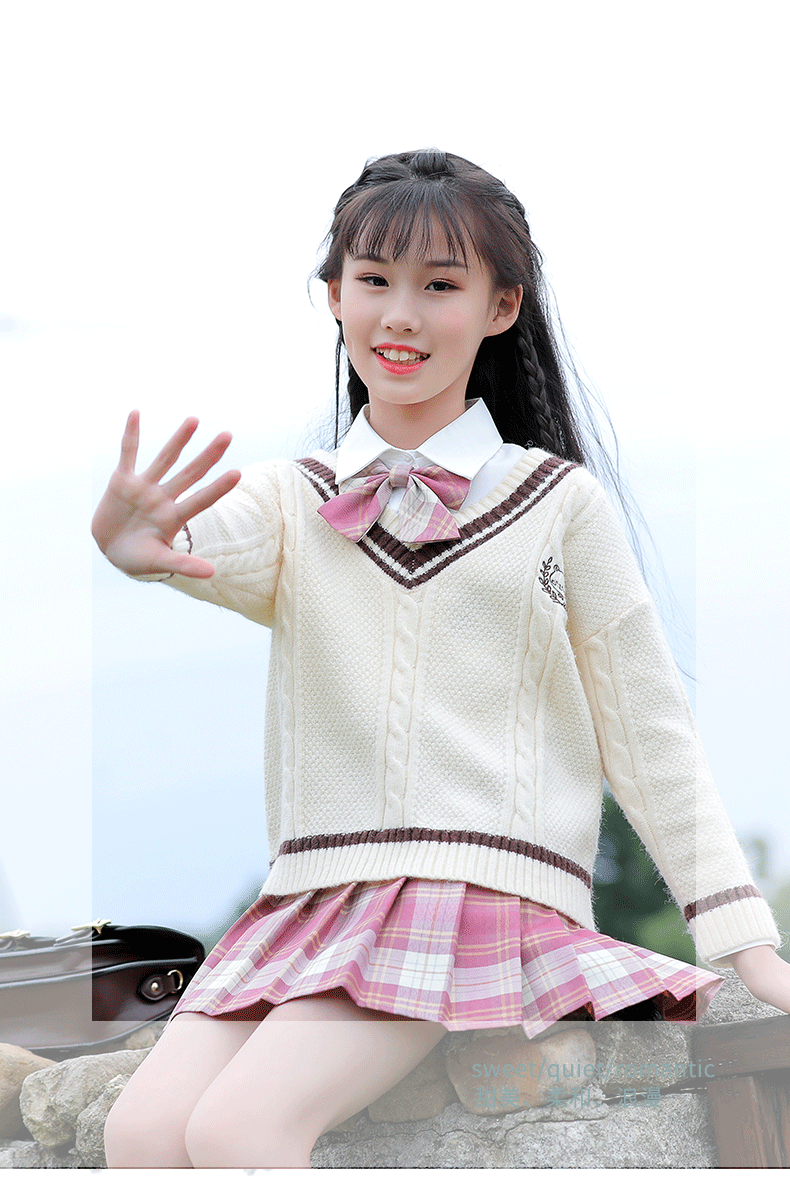 exemaba儿童jk制服裙正版全套女童长袖学院风秋装套装10岁小学生9秋