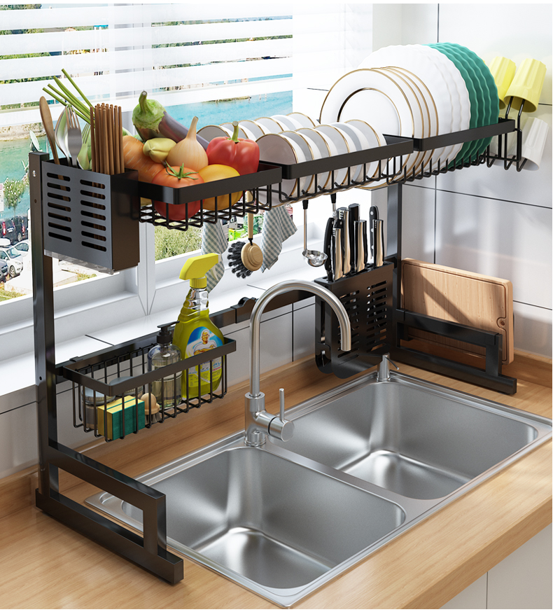 洗碗池置物架伸缩厨房水槽置物架洗碗槽水池放碗架沥水架碗碟架碗筷碗