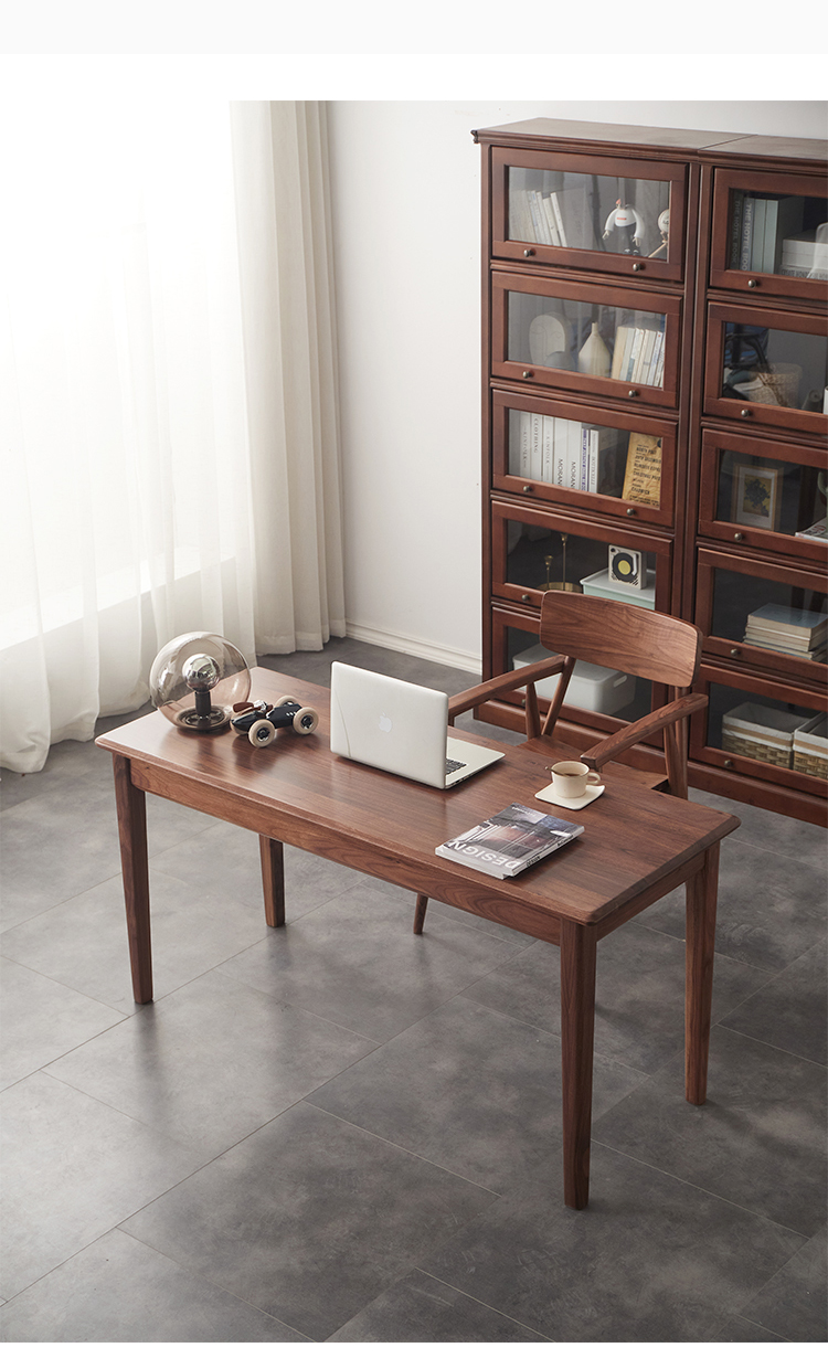 尊上北欧书桌实木现代简约书房家用电脑桌子胡桃木卧室写字台橡木110