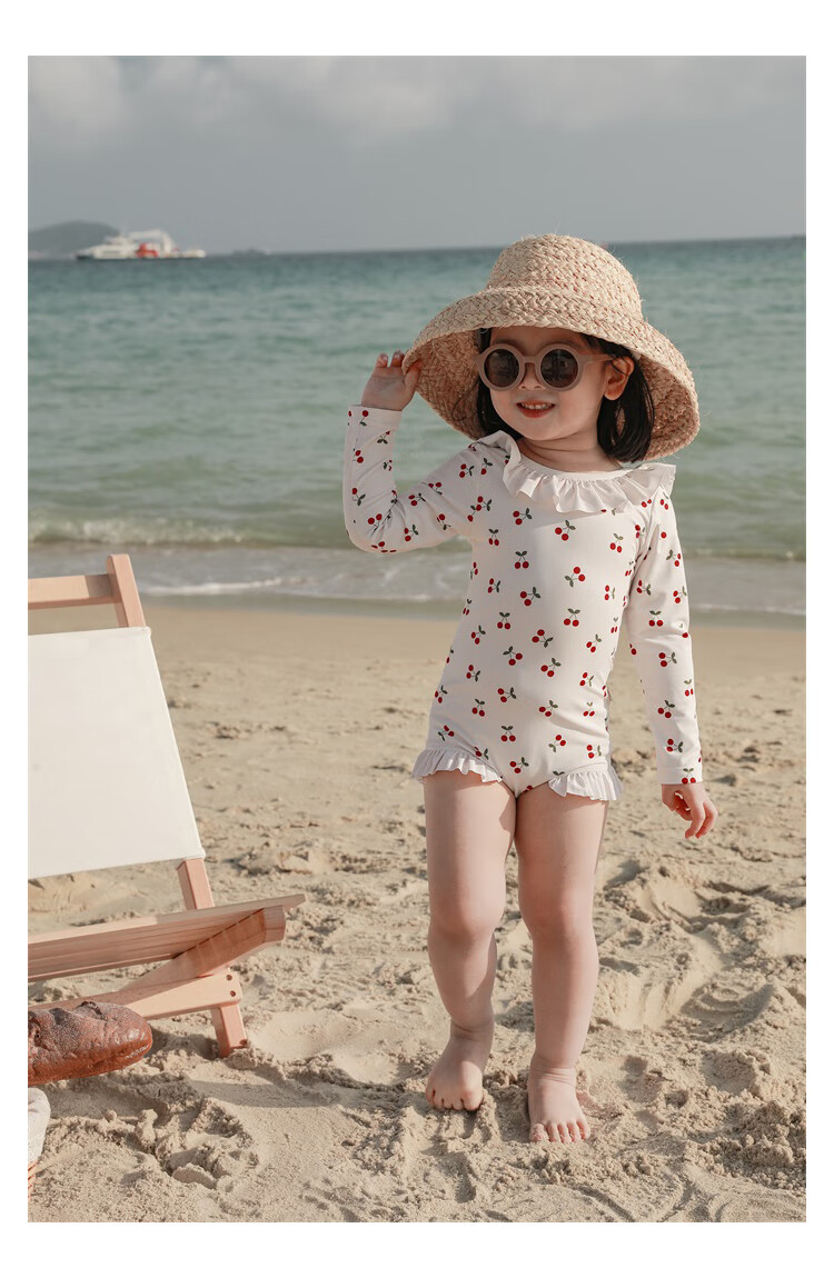 后秀儿童泳衣 幼悠女童可爱卡通游泳衣女宝宝夏季露背连体泳衣儿童