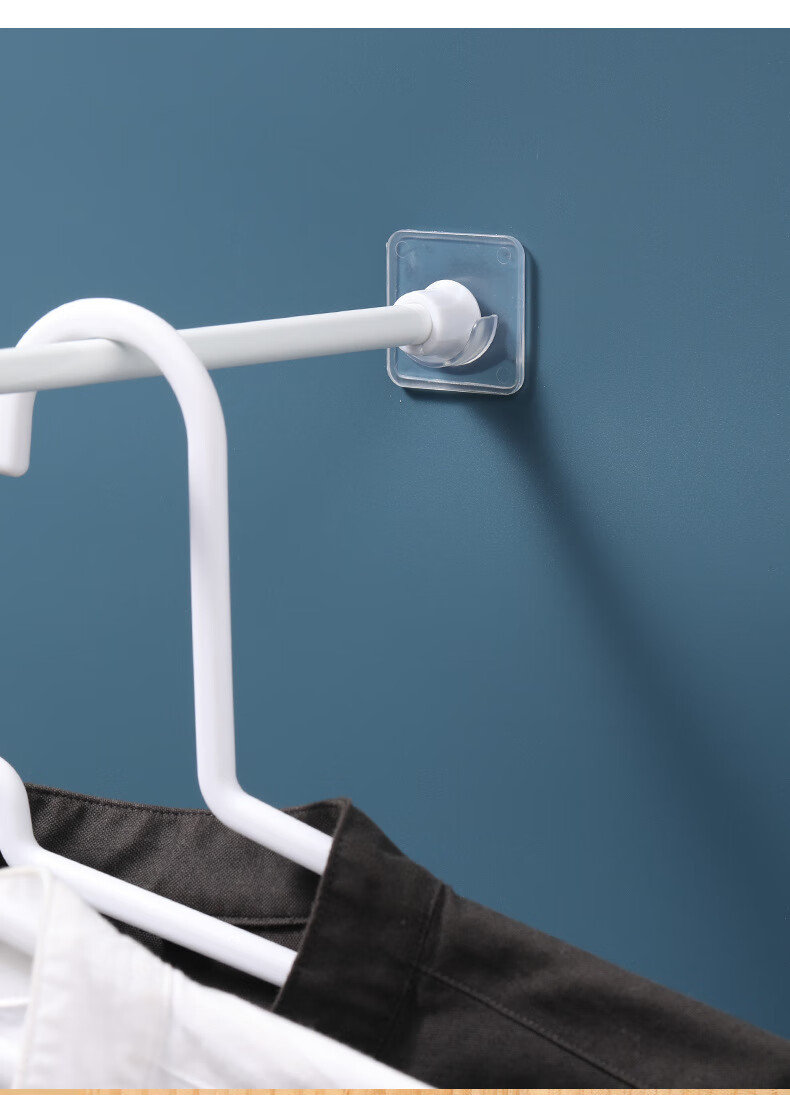 窗帘固定器粘贴式夹子免打孔窗帘杆固定座器横杆门帘杆挂夹挂钩支架