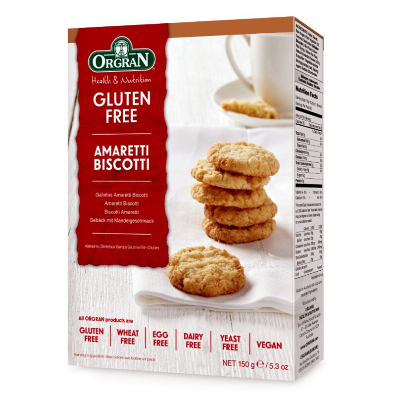 glutenfree澳冠orgran意式曲奇饼干无麸质无小麦无鸡蛋奶儿童零食