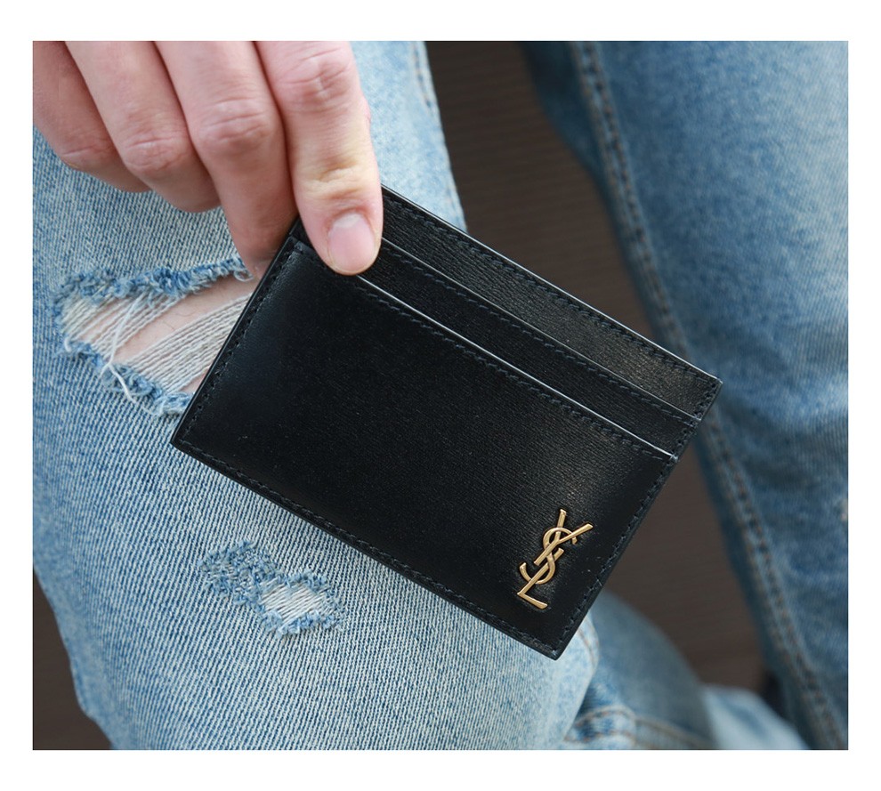 saint laurent 新款男女通用ysl金属徽标卡包卡片夹 607603 02g0w