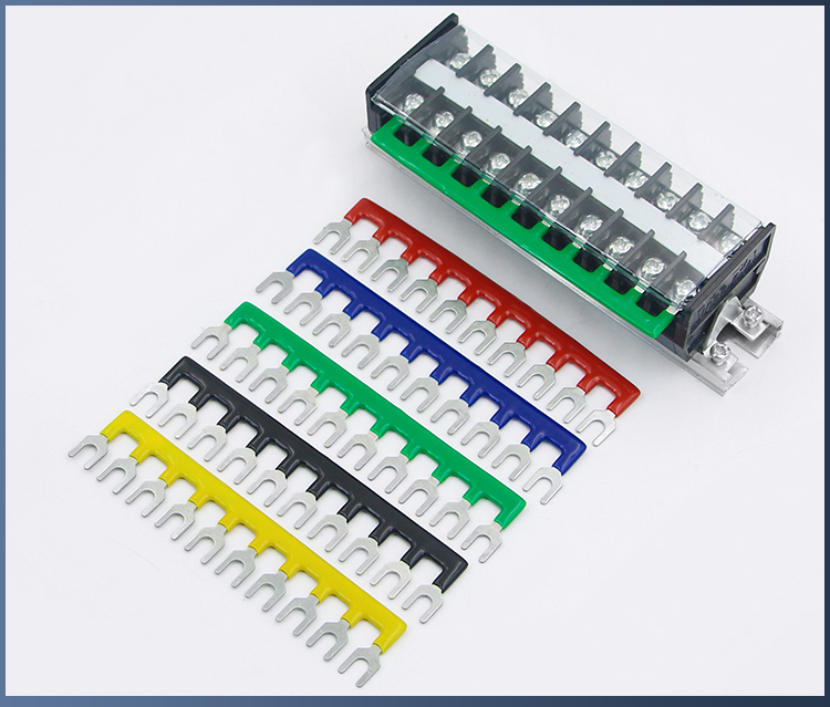 td1520接线端子铜连接条短接片汇流排接线排短接连接铜排边插红色td15