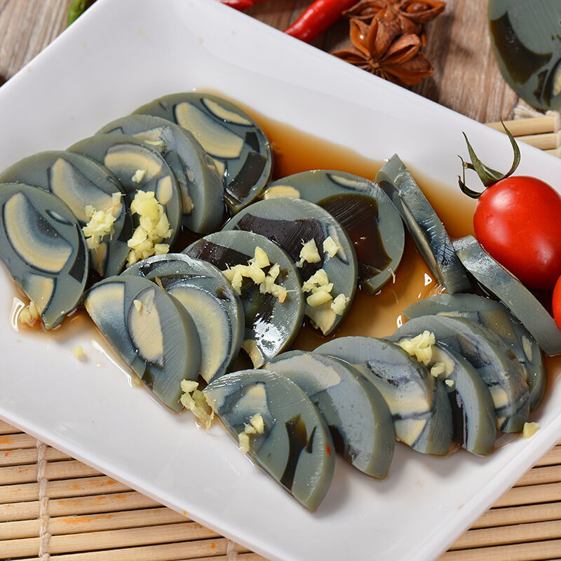 锣皮蛋肠 300g 火腿肠香肠即食皮蛋肉粥松花蛋凉拌菜下酒菜冷盘 皮蛋