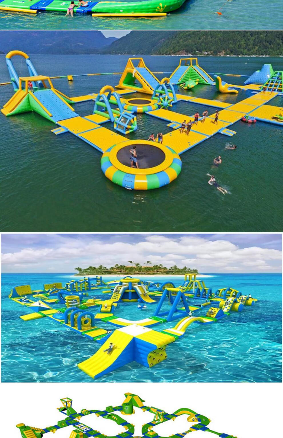 机智芽水上充气城堡大型水上乐园设备移动水池水上闯关滑梯城堡游乐