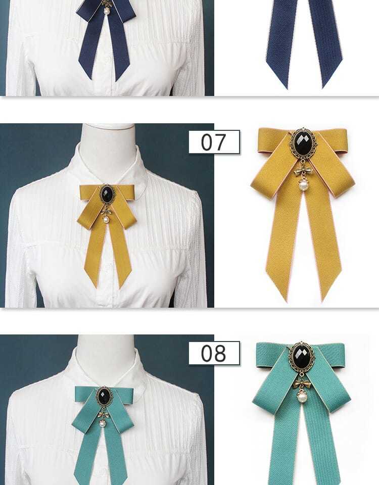 心墨染蝴蝶领带新品女生领花日系制服裙装白色衬衫蝴蝶结酒店银行物业
