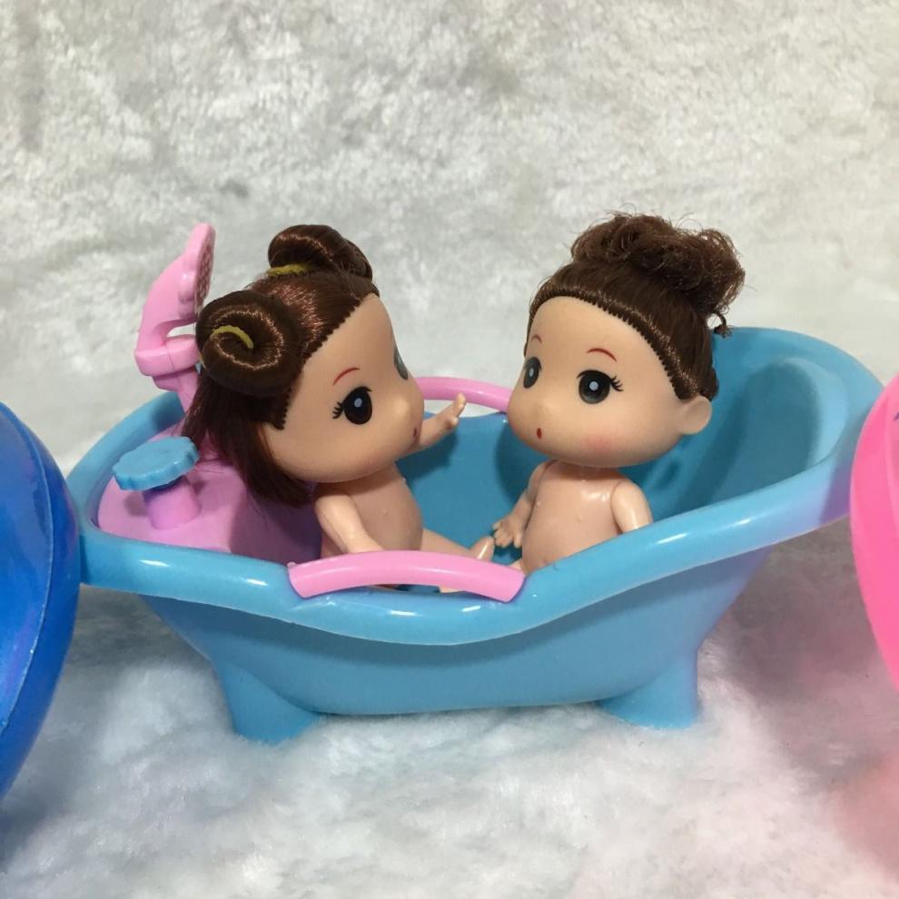 仿真娃娃小芭比小迷糊小凯莉娃娃迷你浴池洗澡盆游泳圈 1浴池 1随机