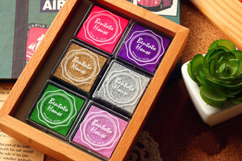 彩色印泥 幼儿园儿童印泥手指画橡皮章彩色印泥diy20色手指画印台颜料